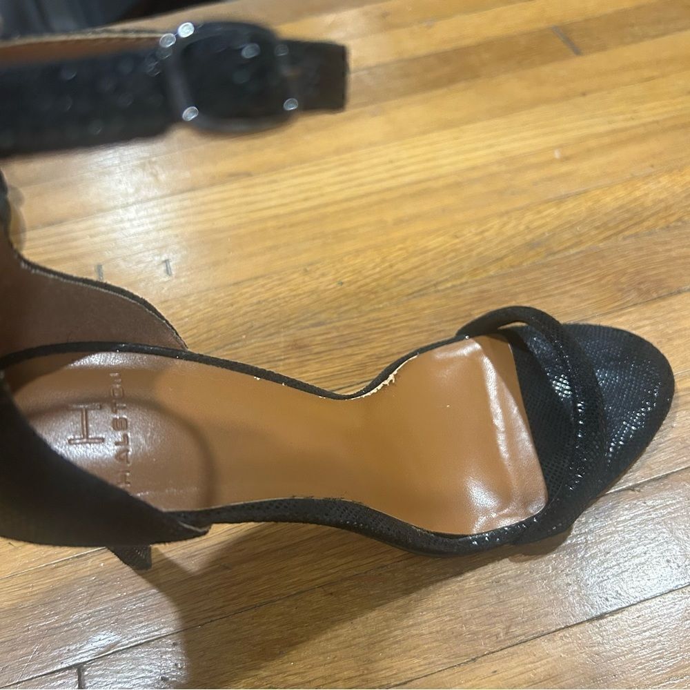 Revolve Halston Sequin Black Barely There Ankle S… - image 5